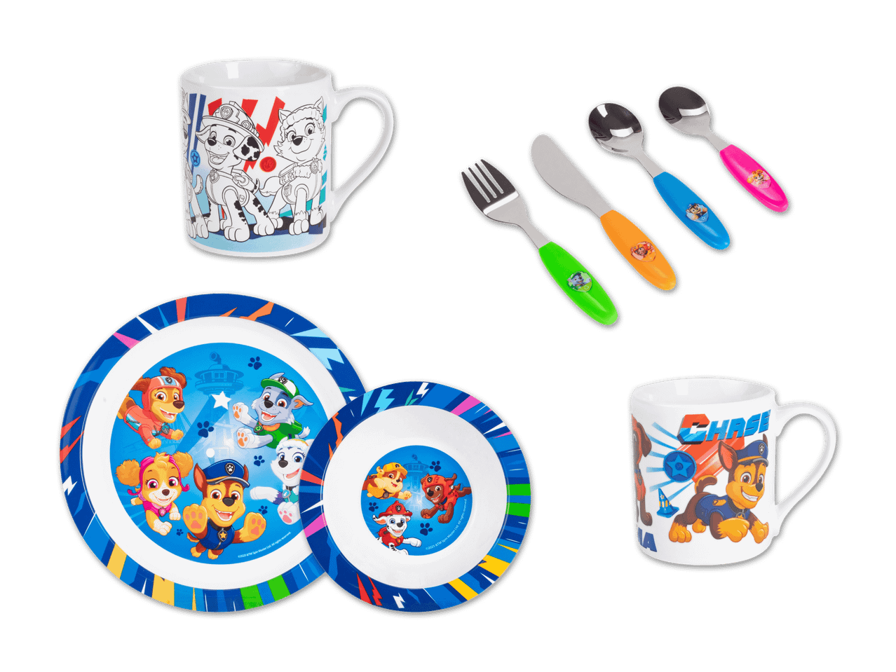 Paw Patrol Geschirrset mit Tassen, Tellern und Besteck