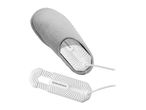 Electric shoe dryer with one unit inserted into a grey slipper