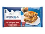 Eridanous Greek Style frozen filo pastry pie with minced meat.