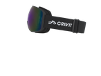 Crivit ski and snowboard goggles with multicolor mirrored lenses.