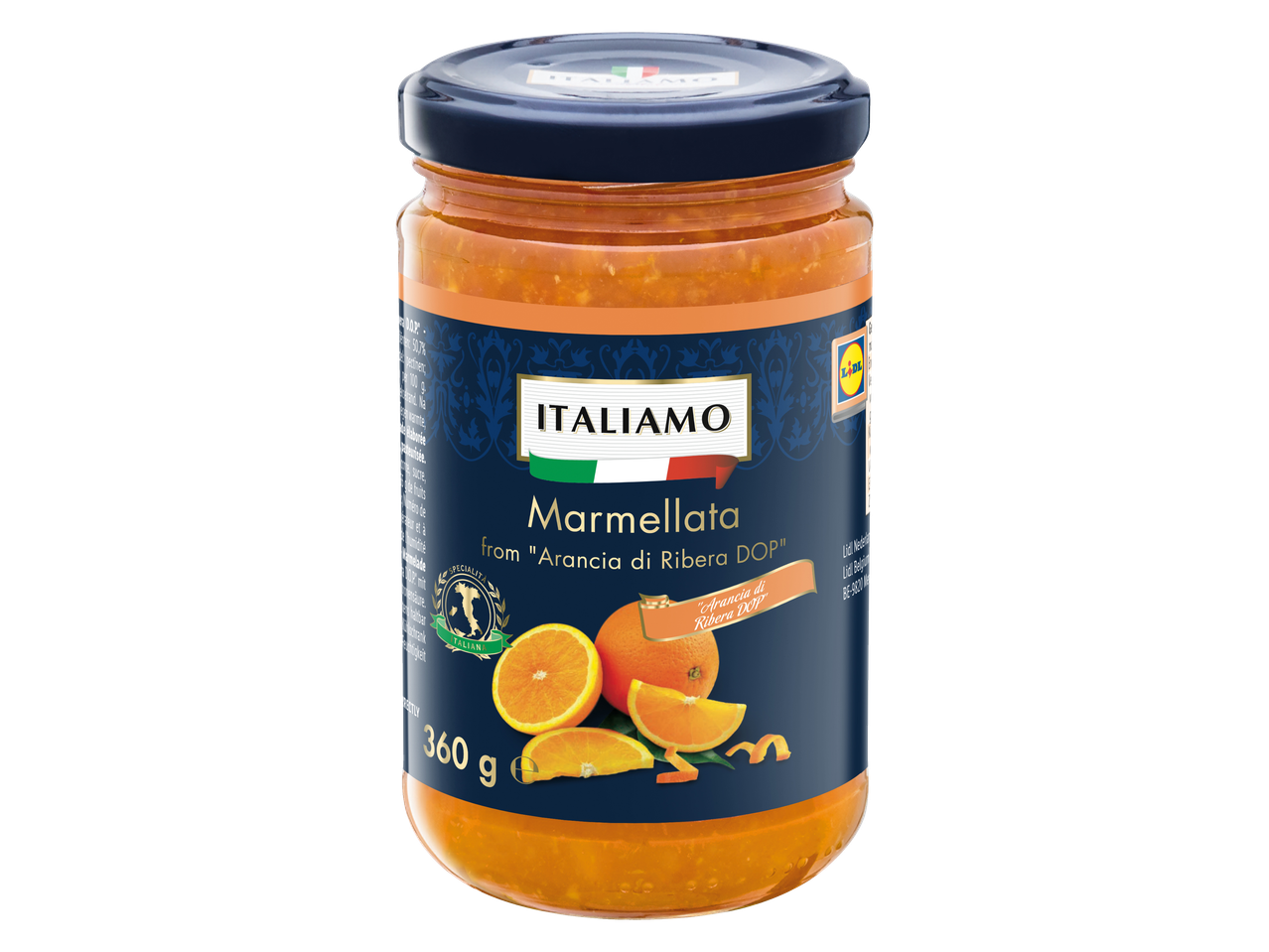 ITALIAMO sinaasappelmarmelade, 360 g, Arancia di Ribera DOP.