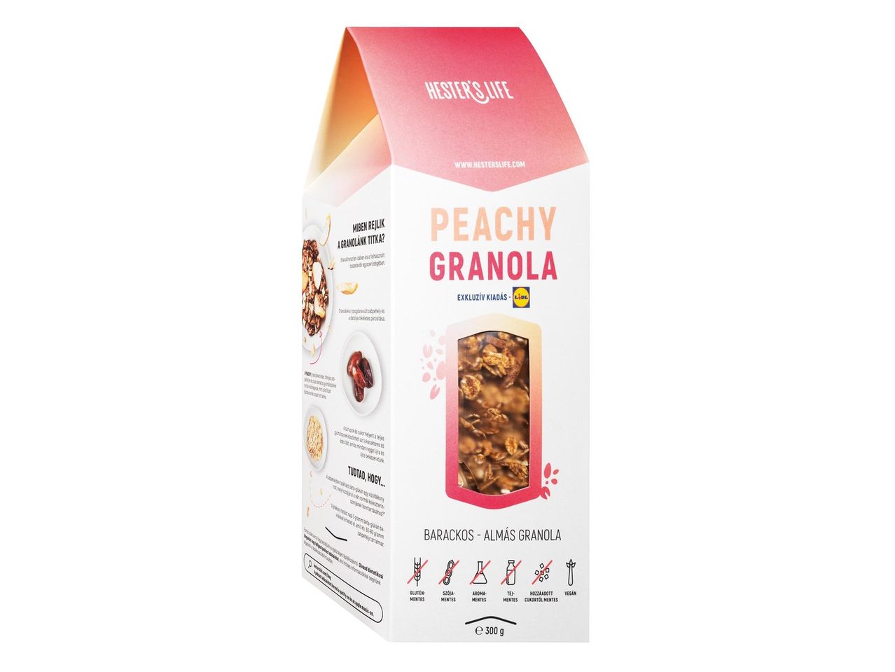 Heister's Life barackos granola Lidl: granola, aszalt gyümölcs.