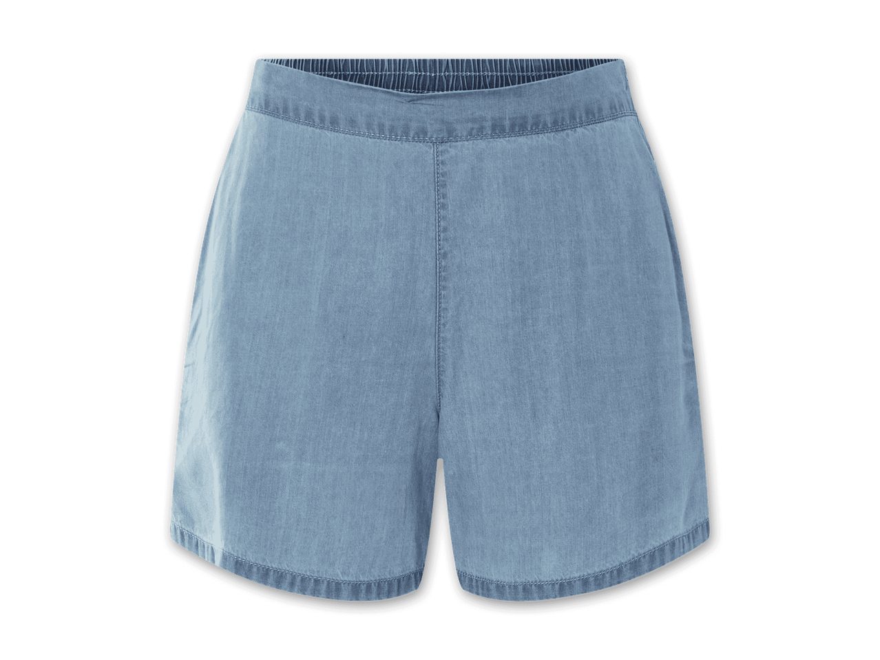 Kurze, hellblaue Jersey-Shorts.
