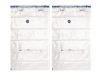 Two transparent vacuum storage bags with 'MAX' indicator and instructions for use.