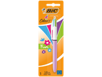 BIC 4 Colours pen, purple four-colour pen with floral theme.