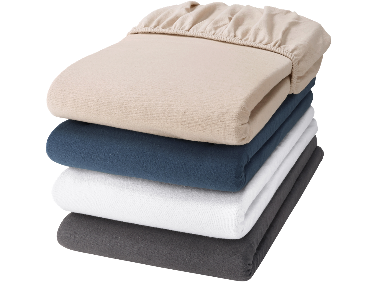 Livarno flanellakan: beige, blå, vit och grå.