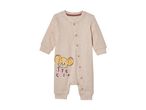 En beige baby-onesie med Tom og Jerry-motiv.
