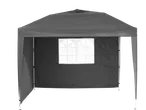 Grey gazebo with window.