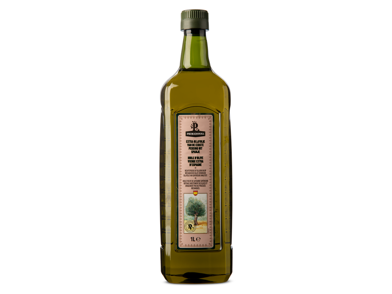 Primadonna extra vierge olijfolie uit Spanje, 1 liter fles.