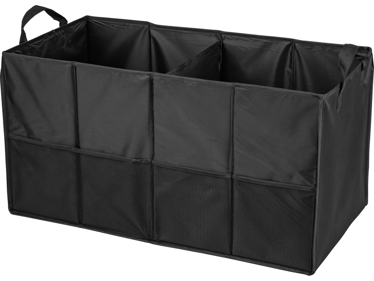 ULTIMATE SPEED® automašīnas bagāžnieka organizators ar nodalījumiem un tīkla kabatām, melns