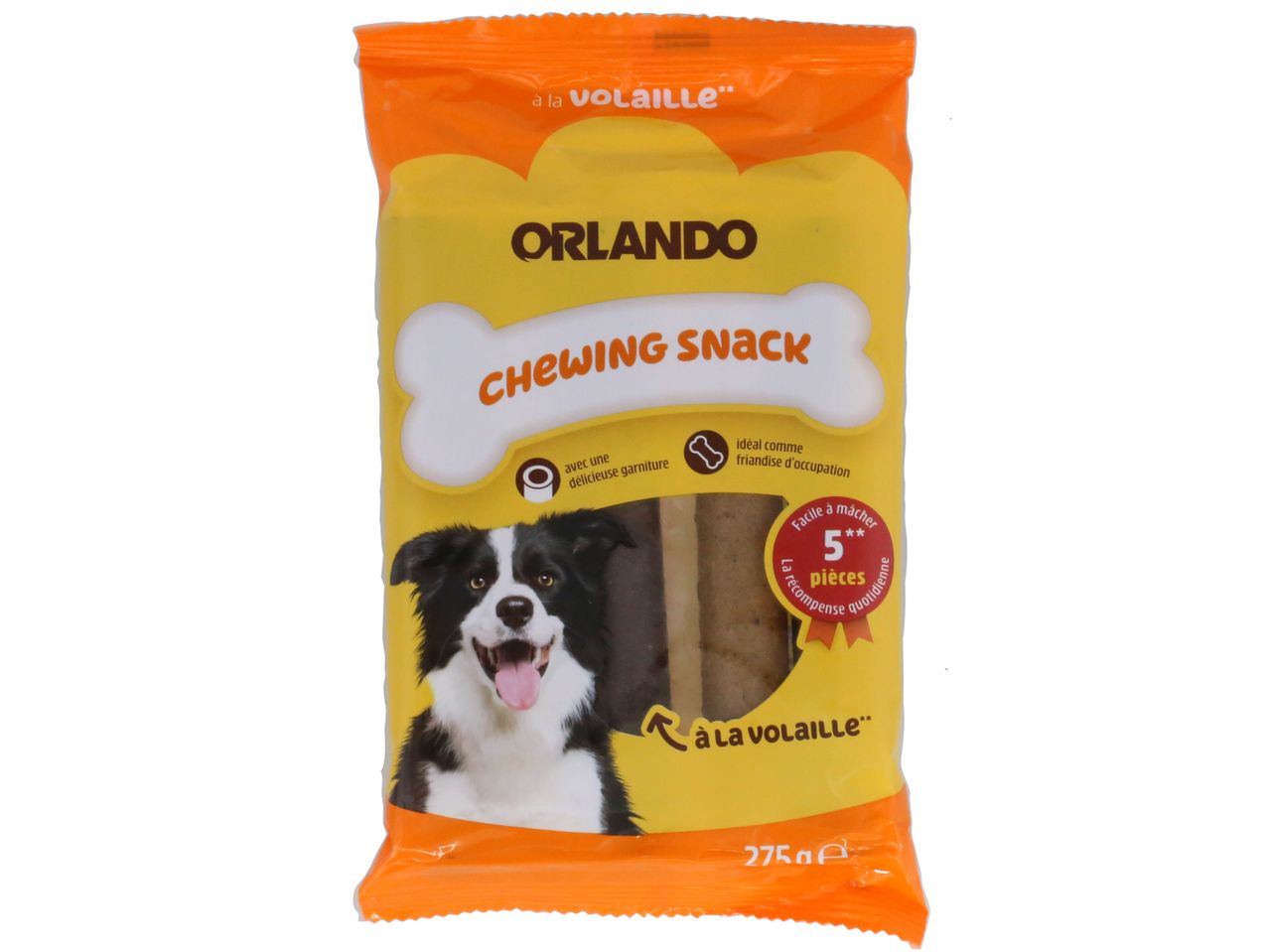 Friandises à mâcher Orlando à la volaille pour chiens.