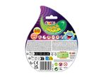 Crayola Glow Slime packaging back showing product details and color options.