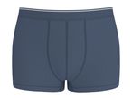 Men's blue boxer briefs with a white stripe on the waistband.