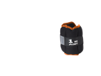 Black ankle or wrist weight with orange trim, labeled 1 kg.