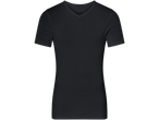 A black v-neck t-shirt.