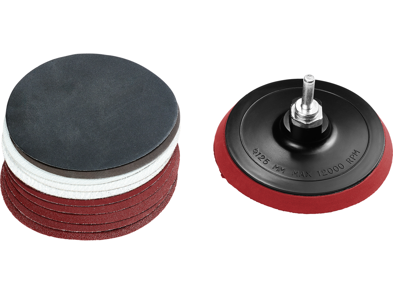 Σετ εξαρτημάτων γωνιακού τροχού Parkside®: δίσκοι λείανσης και πέλμα στήριξης.