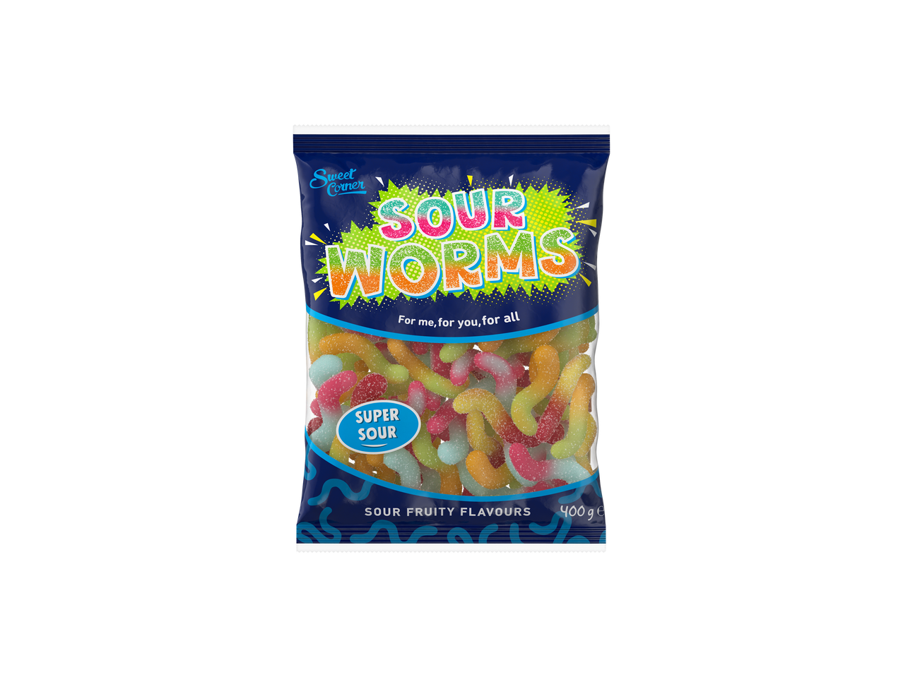 Zure Sweet Corner gummy wormen.