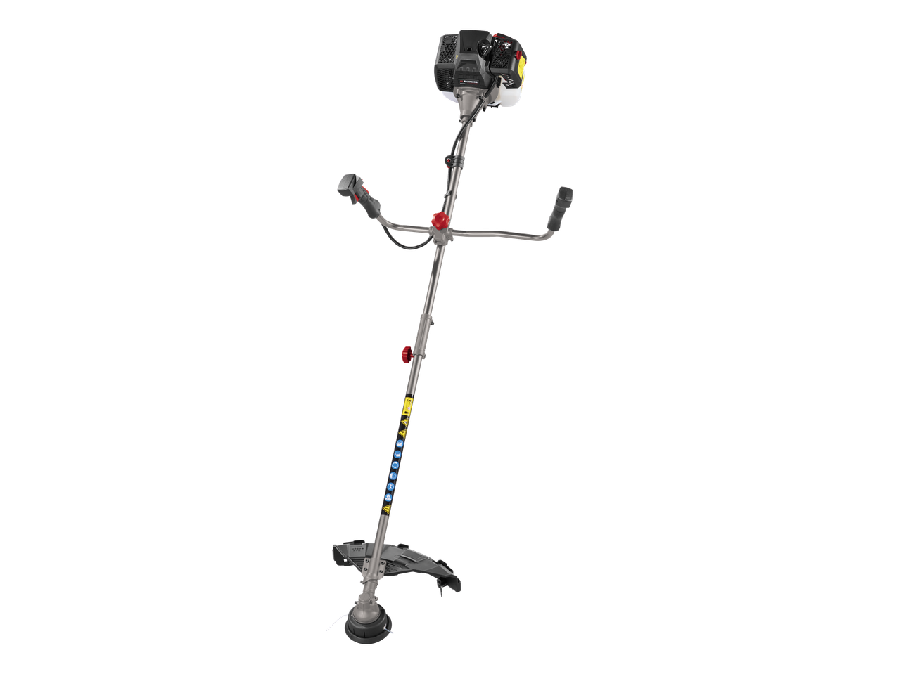 Motorna kosa z bencinskim motorjem in ročajem v obliki krmila.