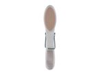 White clothes peg with a beige textured grip, seen from the front.
