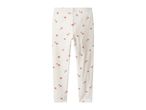 White leggings with a delicate red floral pattern