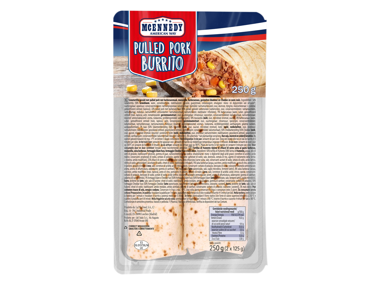 Burrito farcito con Pulled Pork