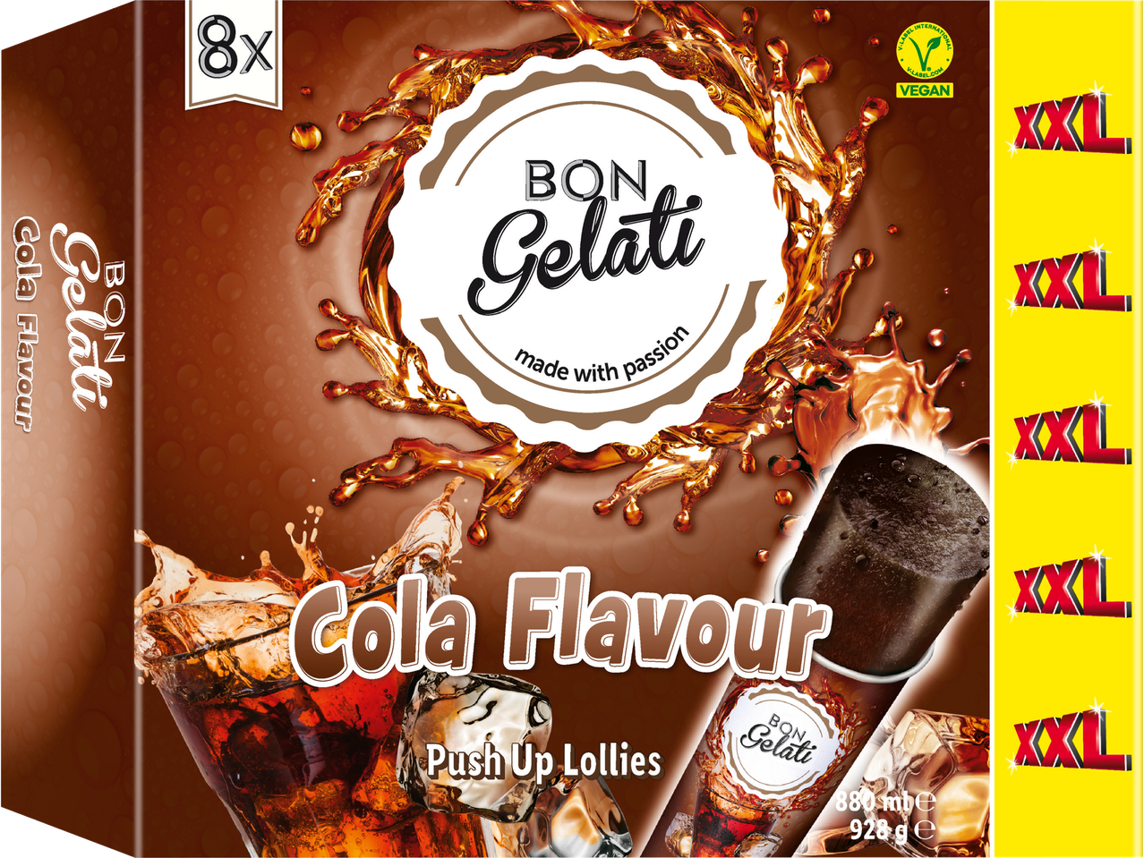 Bon Gelati: 8 XXL kola-glasspinnar.