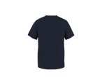 T-shirt masculina azul marinho lisa, vista traseira.