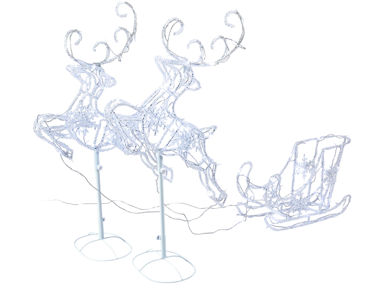 LIVARNO home 3D šviečiančių figūrų rinkinys: elniai ir rogės su 120 LED