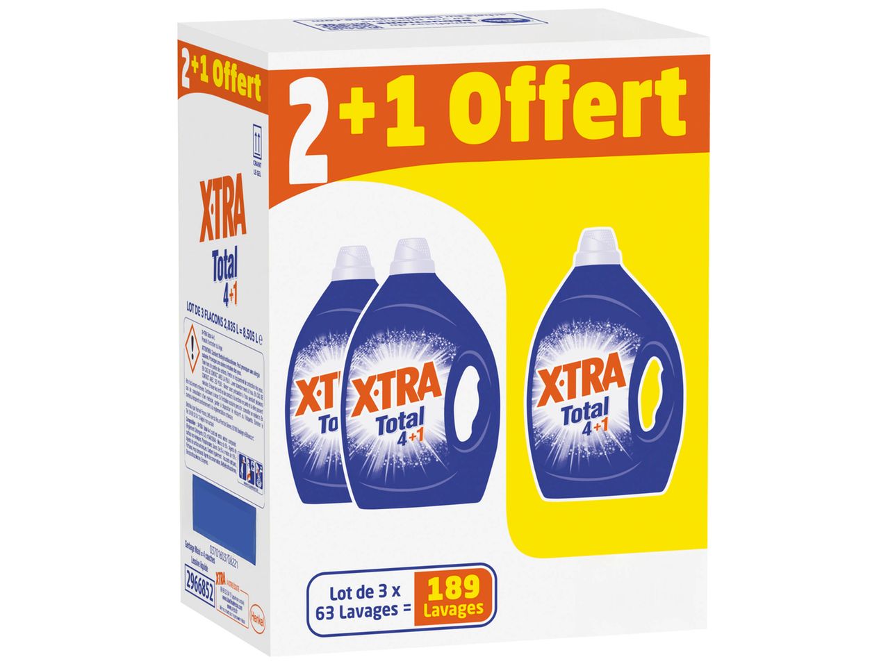 Boîte de lessive Extra, offre 2+1.