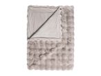 Soft grey faux fur blanket with a smooth reverse side