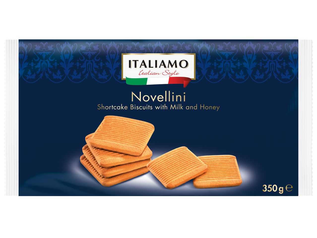 Бисквити Новелини в италиански стил, с мляко и мед, 350 g/опаковка