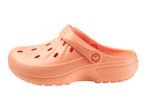 Single peach-colored foam clog with ventilation holes and a textured sole.