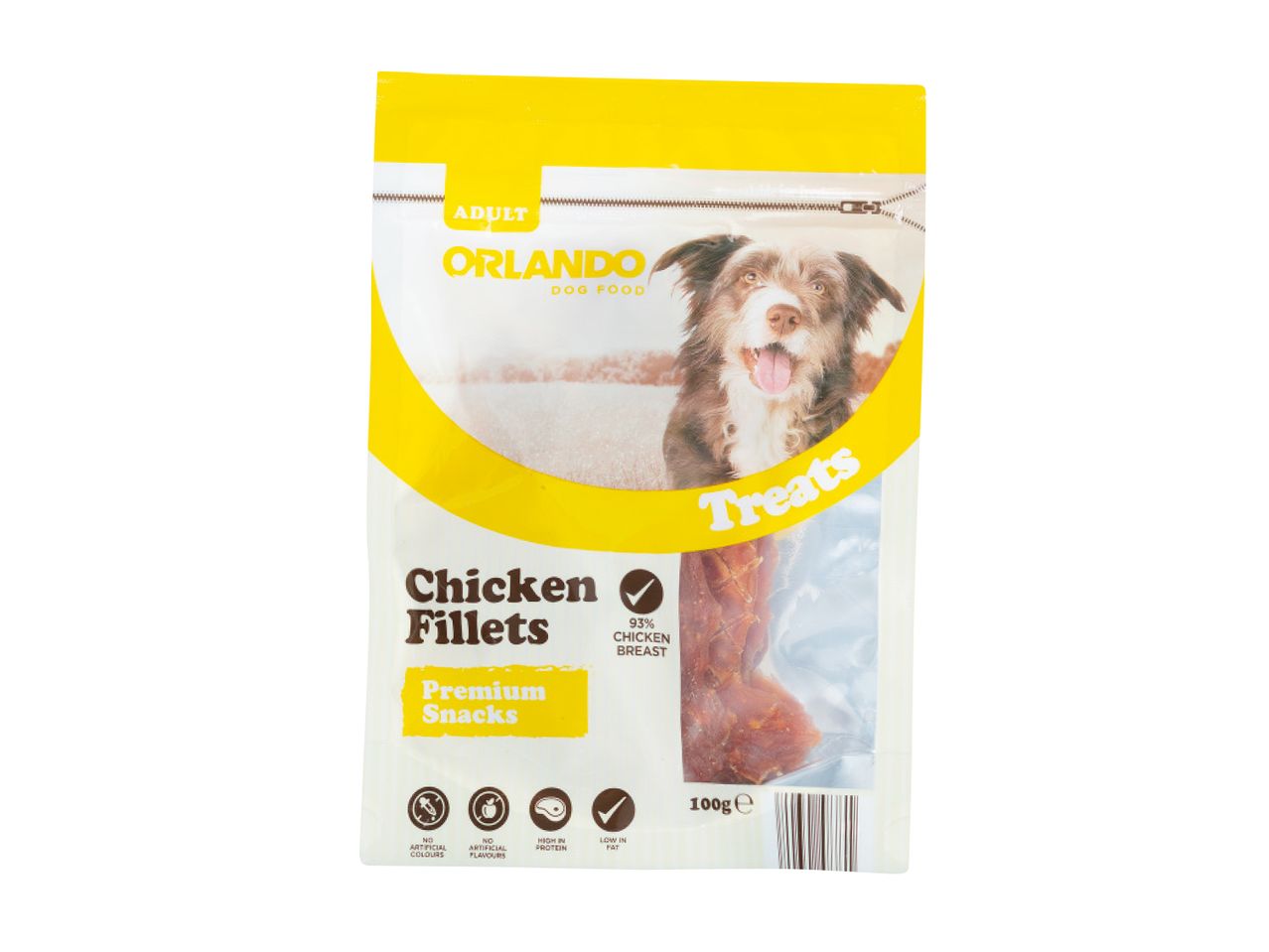 Orlando chicken fillets: premium snacks for adult dogs.