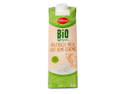 Houdbare biologische halfvolle melk