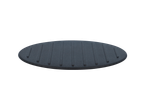 Placa de ferro fundido oval com sete ranhuras.