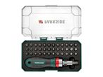 Parkside screwdriver bit set with a clear case and green base