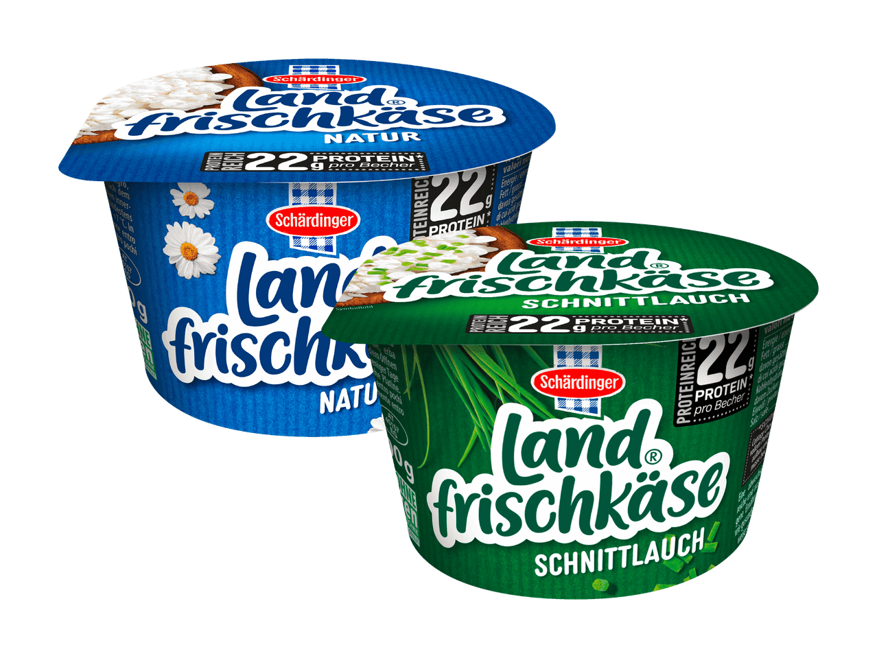 Schärdinger Landfrischkäse Natur und Schnittlauch, proteinreich