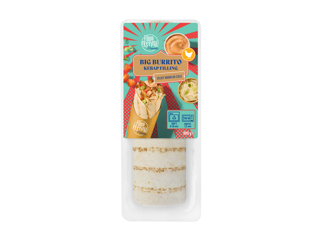 Big Burrito kebabvulling, warm of koud te eten, 300g