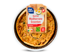 Quiche met mediterrane groenten, zwarte olijven en Emmentaler.