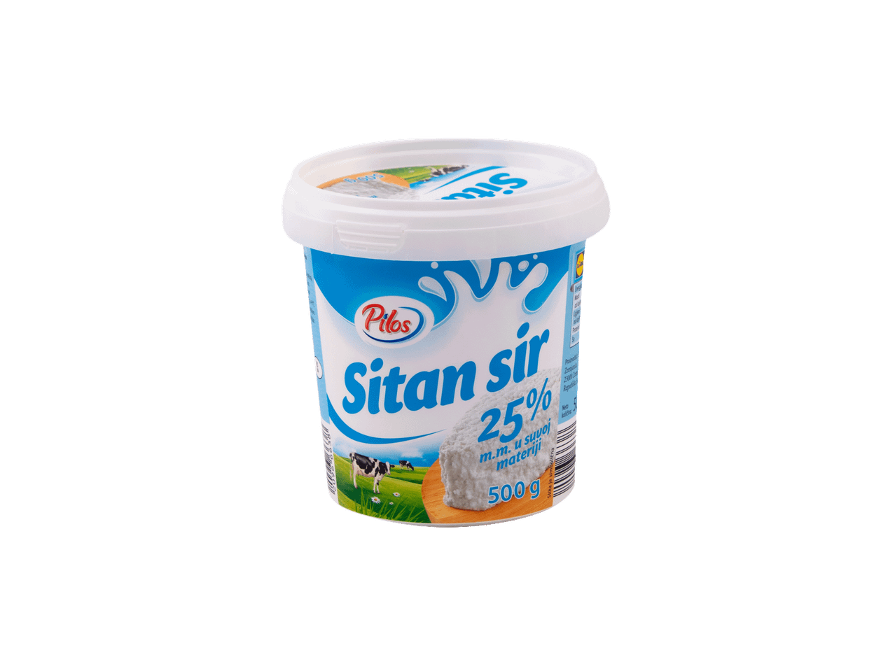 Beli sir u posudi sa 25% mlečne masti, 500g.