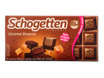 Schogetten Caramel Brownie chocoladereep met stukjes karamel en brownie.