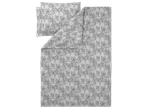 LIVARNO home Renforcé Duvet Cover Set with a gray floral pattern