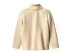 Cream-colored fleece pullover with a mock neck.