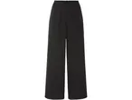 Pantaloni neri a vita alta, stile palazzo.