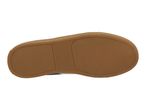 Bottom view of a brown rubber sole of a sneaker