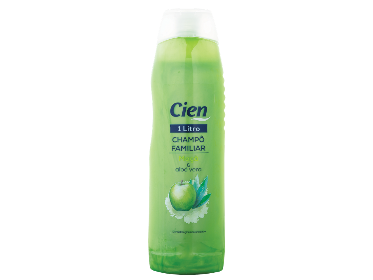 Shampoo Cien familiar com maçã e aloe vera.