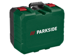 Parkside 20V Cordless Circular Saw in a green and black storage case.