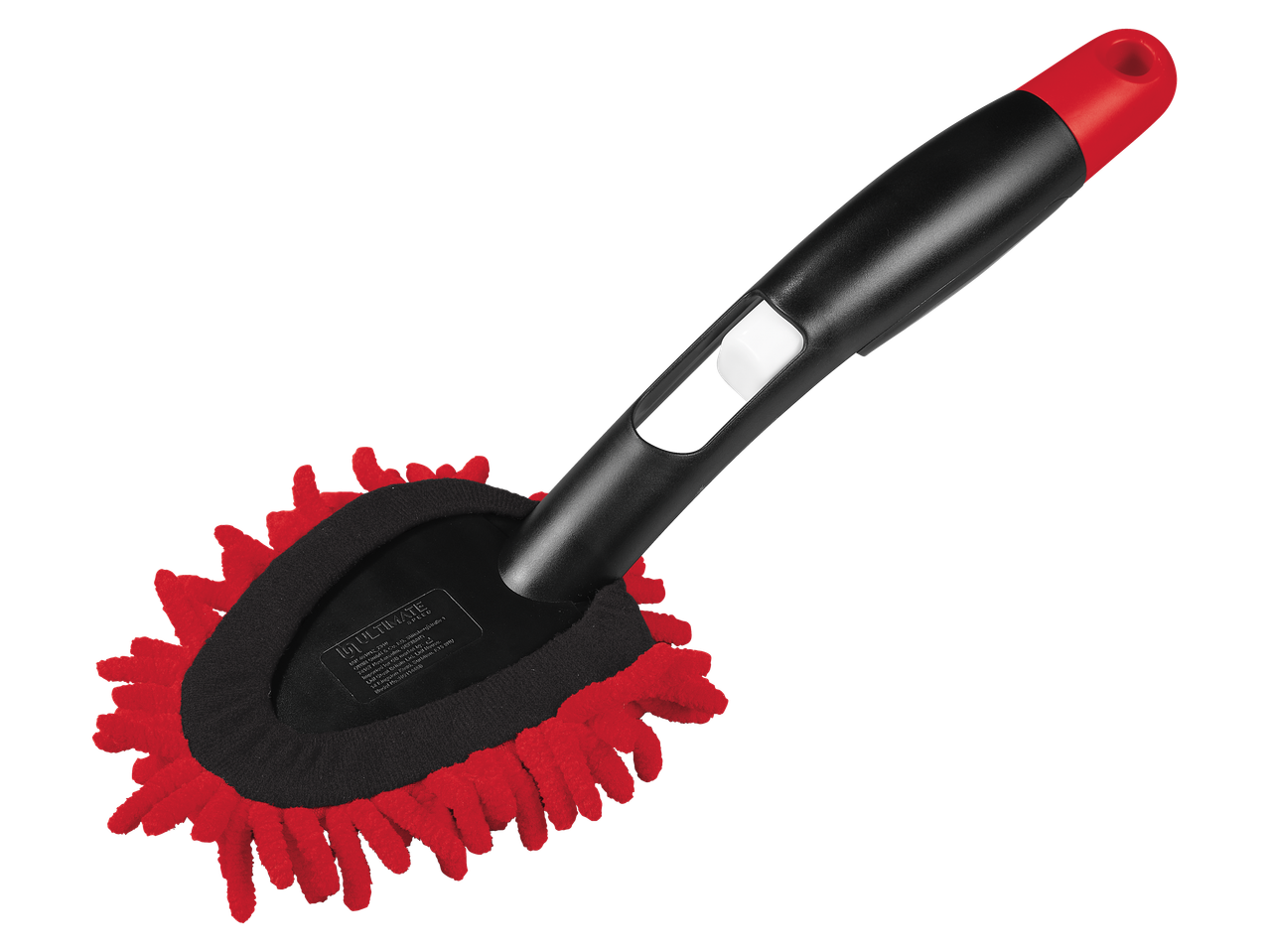 ULTIMATE SPEED® car cleaning duster with red microfiber head and black handle.