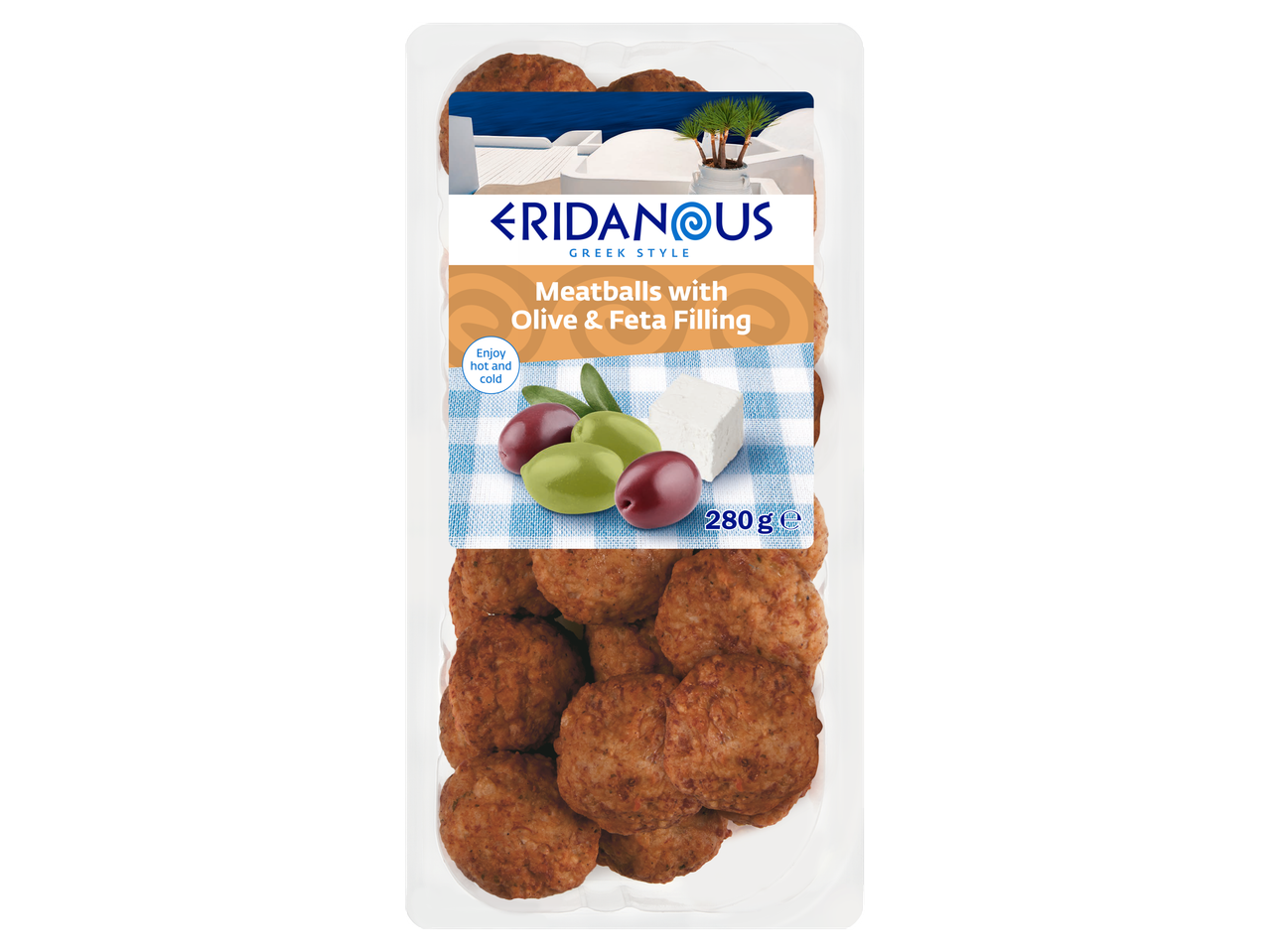 Eridanous Greek-Style Meatballs with Olive & Feta Filling, 280g
