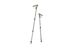 Dois bastões de trekking CRIVIT de alumínio, um com punho de cortiça e outro com punho de borracha.